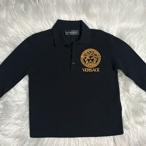 Versace boys black polo size 4A/140cm